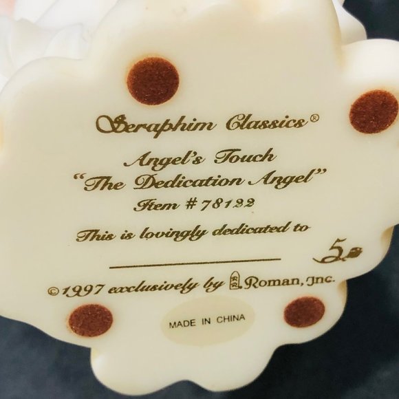 Roman | Accents | Vtg Angels Touch The Dedication Angel Figurine ...